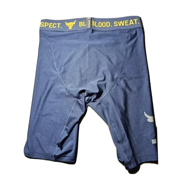 Under Armour Project Rock Heat Gear Compression Shorts Navy Size Medium - New - Picture 7 of 10
